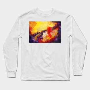 Abstract impressionist red yellow purple Long Sleeve T-Shirt